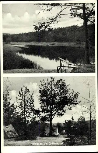 Ak Gräbendorf in der Mark, Heidesee, Zelte