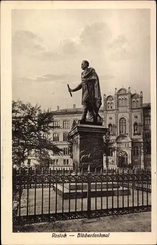 Ak Rostock in Mecklenburg, Blücherdenkmal