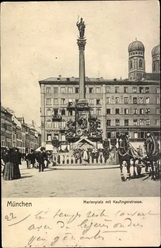 Ak München, Marienplatz mit Kaufingerstraße