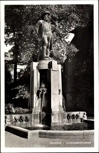 Ak Bielefeld in Nordrhein Westfalen, Leinweberbrunnen