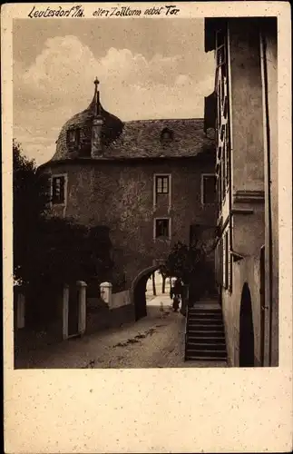 Ak Leutesdorf Rhein, Ehem. Zollturm nebst Tor, Treppe