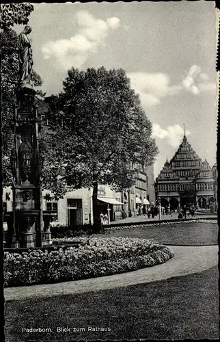 Ak Paderborn in Westfalen, Blick zum Rathaus