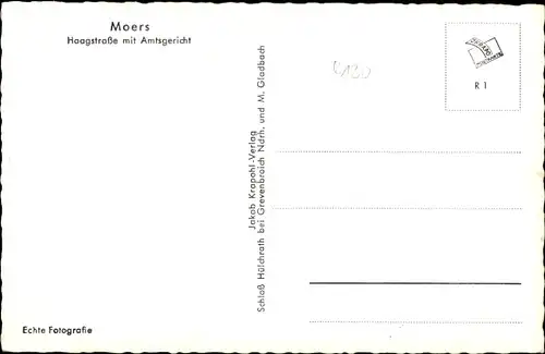 Ak Moers am Niederrhein, Haagstraße mit Amtsgericht