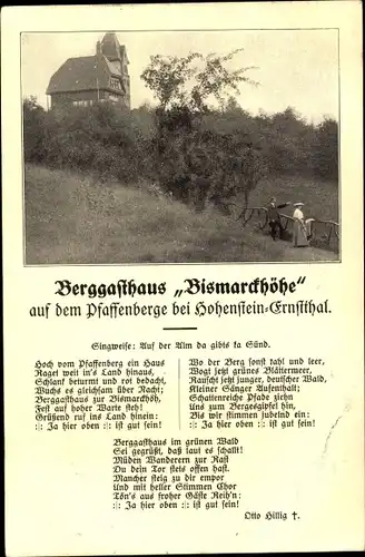 Ak Hohenstein Ernstthal Landkreis Zwickau, Blick auf das Gasthaus Bismarckhöhe