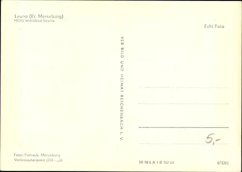 Ak Leuna an der Saale, Gaststätte, HOG Waldbad Leuna
