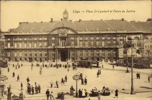 Ak Liège Lüttich Wallonien, Place St-Lambert et Palais de Justice