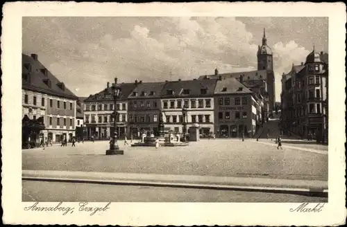 Ak Annaberg Buchholz im Erzgebirge, Markt