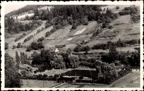 Ak Mellenbach Glasbach im Schwarzatal Thüringen, Schwimmbad