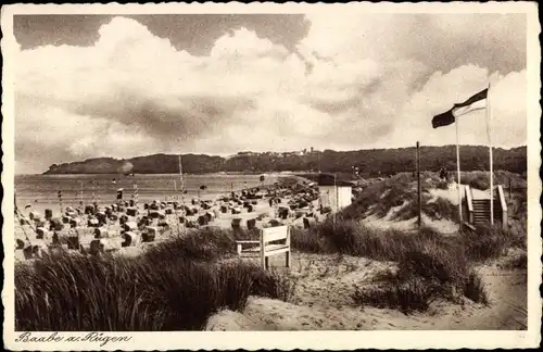 Ak Ostseebad Baabe auf Rügen, Strand