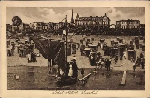 Ak Ostseebad Ahlbeck Heringsdorf auf Usedom, Strandbild