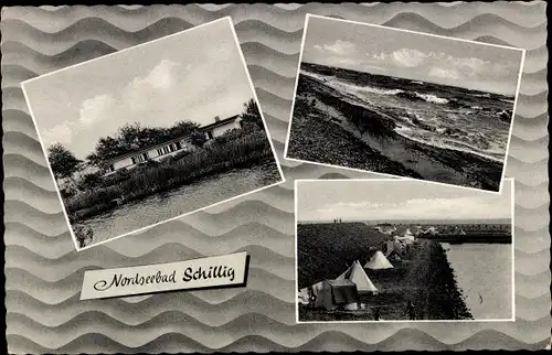 Ak Schillig Wangerland in Friesland, Strand, Ortsansicht