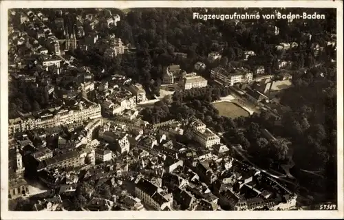 Ak Baden Baden, Fliegeraufnahme von der Stadt