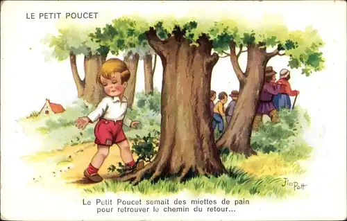 Künstler Ak Patt, Jim, Le Petit Poucet, Märchen, Der kleine Däumling