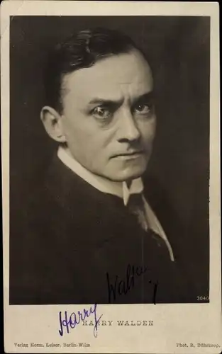 Ak Schauspieler Harry Walden, Portrait, Autogramm