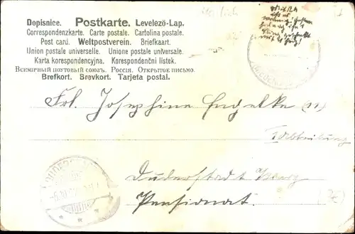 Künstler Ak Mailick, Gebirgslandschaft, Wanderer