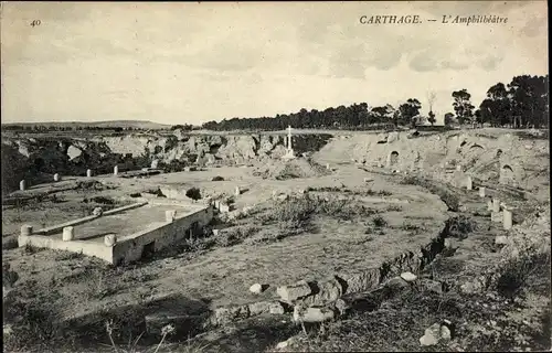 Ak Carthage Karthago Tunesien, l'Amphitheatre