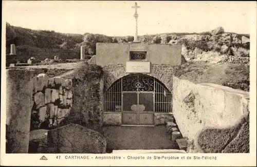 Ak Carthage Karthago Tunesien, Chapelle de l'Amphitheatre