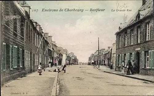 Ak Barfleur Manche, La Grande Rue