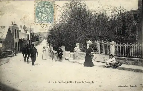 Ak Saint Pair sur Mer Manche, Route de Granville