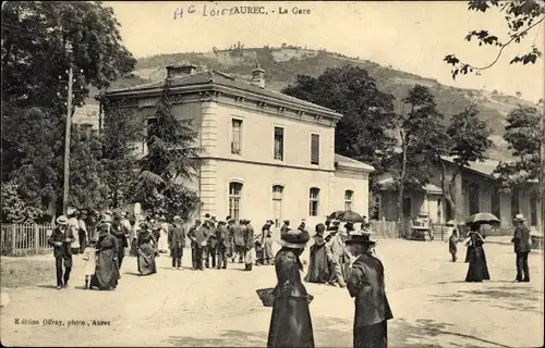 Ak Aurec sur Loire Haute Loire, La Gare