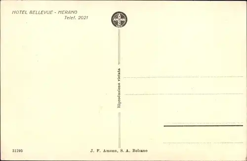 Ak Meran Merano Südtirol, Hotel Bellevue, Straßenpartie