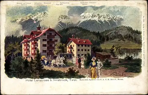 Künstler Ak Reisch, Innsbruck in Tirol, Hotel Lansersee
