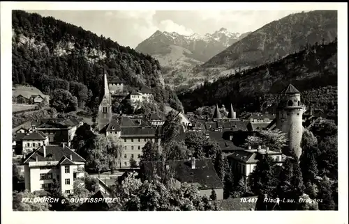 Ak Feldkirch Vorarlberg, Teilansicht mit Gurtisspitze