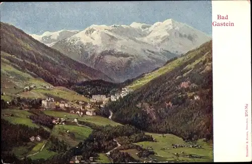 Ak Bad Gastein Badgastein in Salzburg, Ort mit Umgebung
