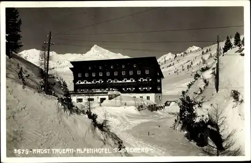 Ak Radstadt Tauern Salzburg, Alpenhotel Schaidberg, Winter, Schnee