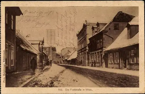 Ak Jelgava Mitau Lettland, Poststraße