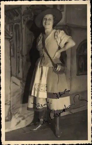 Foto Ak Elli Reinhard, Schauspielerin, als Ännchen von Tharau, Autogramm