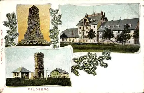 Ak Feldberg im Schwarzwald, Feldbergturm, Teilansicht, Denkmal