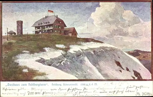 Ak Feldberg im Schwarzwald Baden Württemberg, Gasthaus zum Feldbergturm