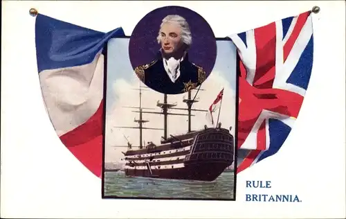 Passepartout Ak Horatio Nelson, 1. Viscount Nelson, Segelschiff HMS Victory