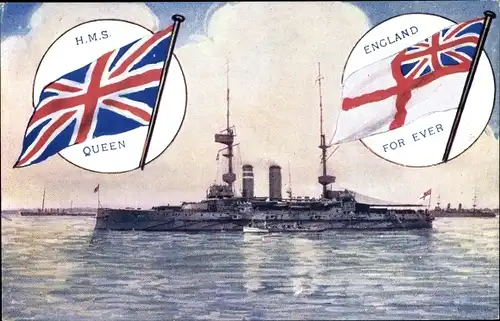 Ak Britisches Kriegsschiff, HMS Queen