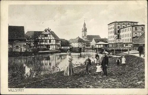 Ak Willstätt in Baden, Teilansicht der Ortschaft