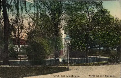 Ak Dinglingen Lahr im Schwarzwald, Stadtpark, Springbrunnen