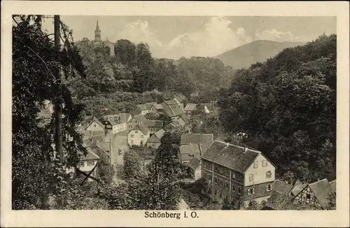 Ak Schönberg im Odenwald Bensheim an der Bergstraße, Blick auf den Ort