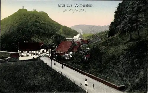 Ak Volmarstein Wetter an der Ruhr, Ortsansicht, Straße