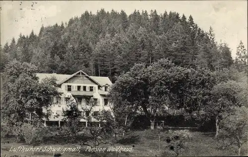Ak Schweigmatt Schopfheim im Kreis Lörrach Baden Württemberg, Pension Waldhaus, Garten