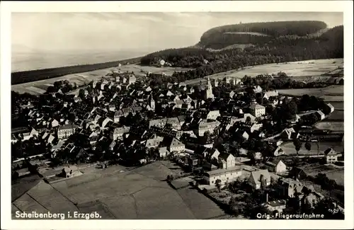 Ak Scheibenberg im Erzgebirge, Fliegeraufnahme