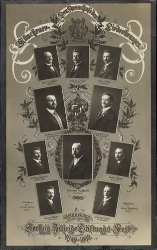 Ak Münchener Liederkranz, Ausschuss, Portraits, 60-jähriges Stiftungsfest 1849-1909