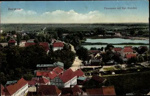 Ak Beeskow in der Mark, Panorama, Kgl. Domäne