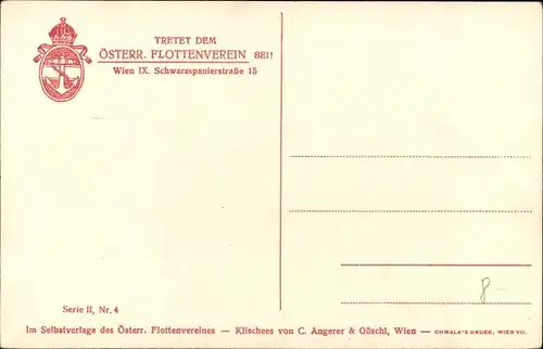 Künstler Ak Kircher, Alex, Österreichisches Kriegsschiff, SMS Habsburg, Schlachtschiff