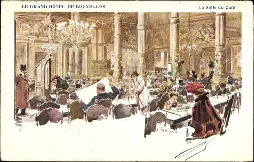 Künstler Ak Bruxelles Brüssel, Le Grand Hotel, La Salle de Cafe