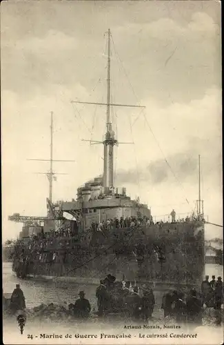 Ak Französisches Kriegsschiff, Le cuirasse Condorcet
