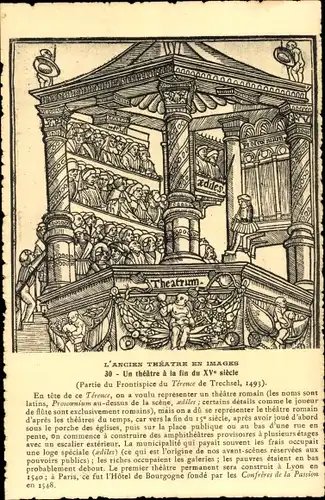 Ak L'Ancien Theatre en Images, un theatre a la fin du XVe siecle
