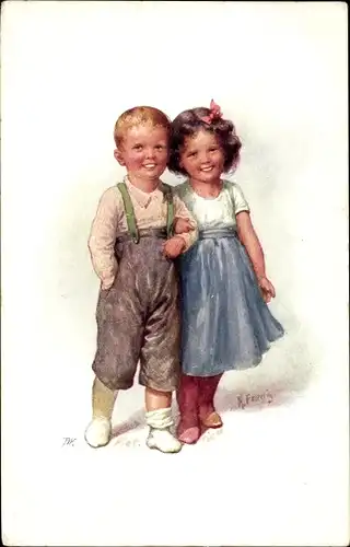 Künstler Ak Feiertag, Karl, Liebespaar, BKWI 393 5