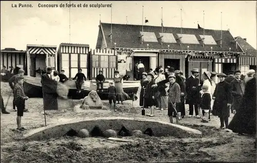 Ak La Panne Westflandern, Concours de forts et de sculptures