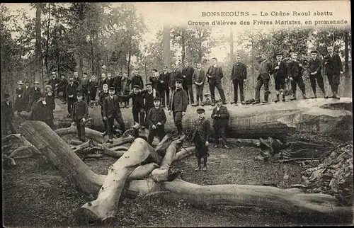 Ak Bon Secours Bonsecours Péruwelz Hennegau, Groupe d'eleves des Freres Maristes